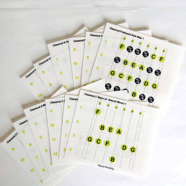 Fret Daddy - スケール教則シール 【コンボパック(クラシックギター用)】