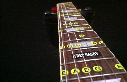 Fret Daddy - スケール教則シール 【ハーモニックマイナースケール(Aスケール)(エレキ/アコースティックギター用)】