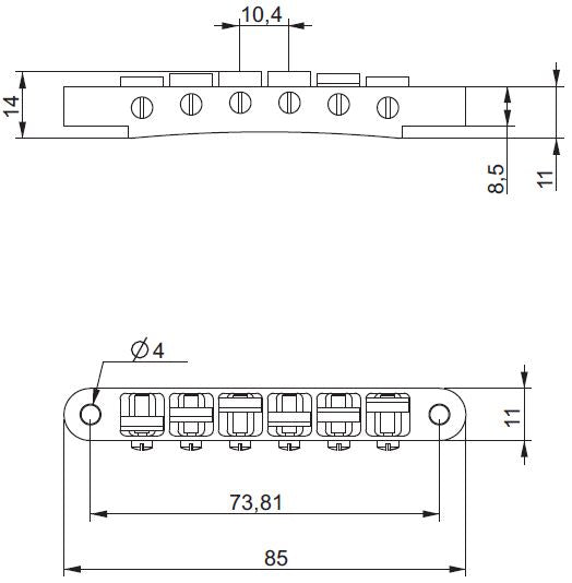 ABM - ABM2500C-RE ビンテージABR-1タイプブリッジ クローム(インチ規格)