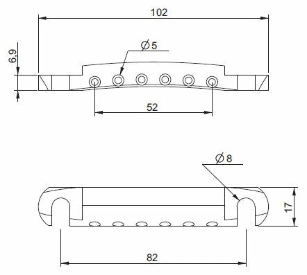 ABM - ABM3020C ストップテイルピース クローム(ベルブラス製)