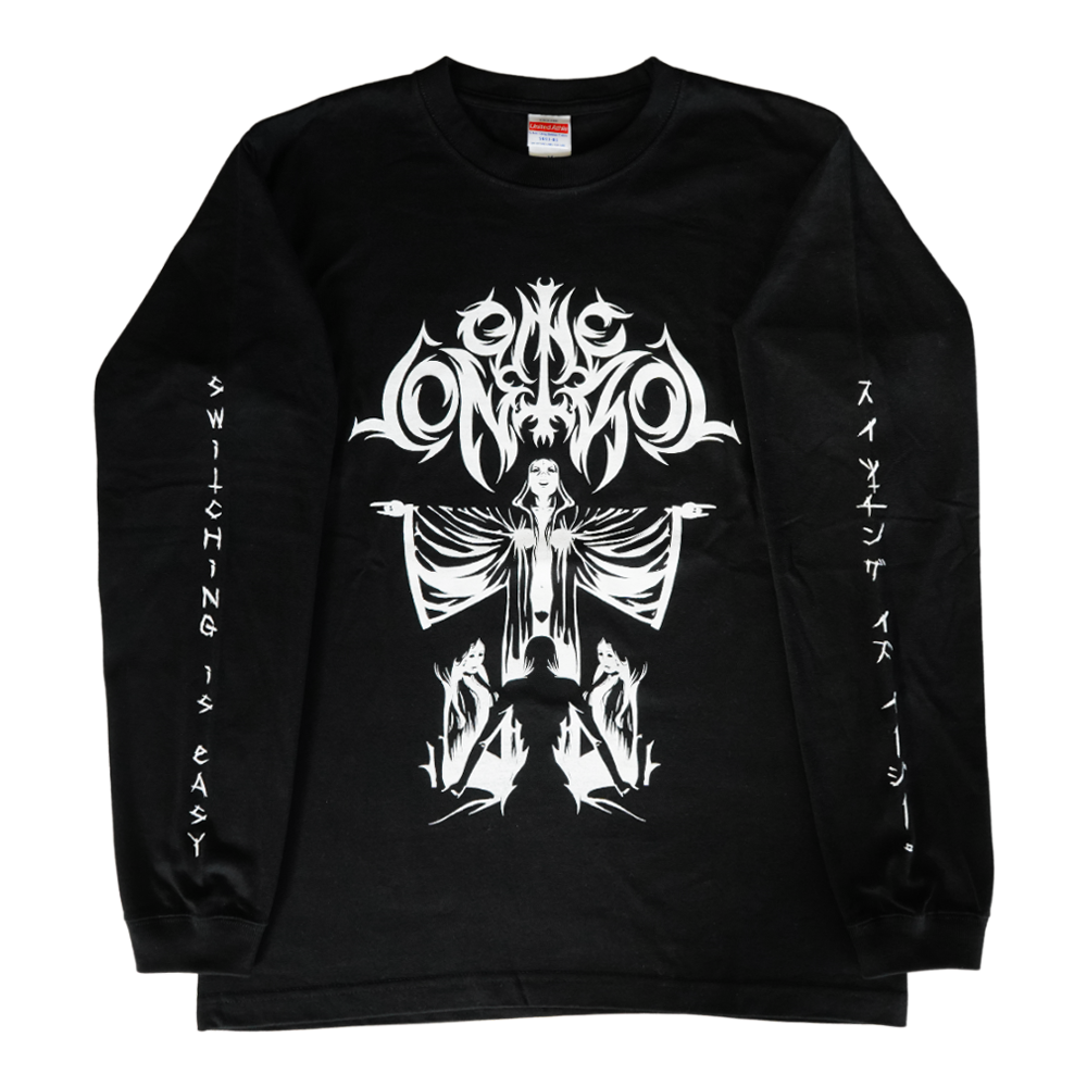 One Control / デスメタル風ロゴ ロングTシャツ ブラック