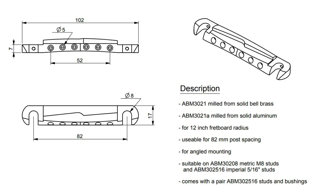 ABM / ABM3021N ラップアラウンドブリッジ ニッケル