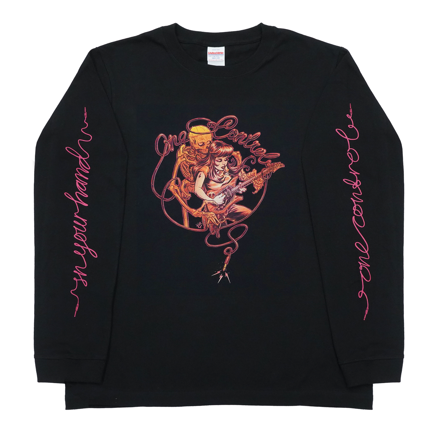 One Control - the Skull with Girl ロングTシャツ