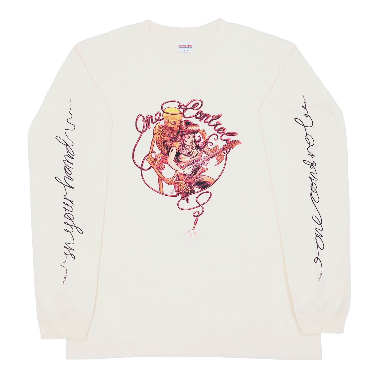 One Control - the Skull with Girl ロングTシャツ