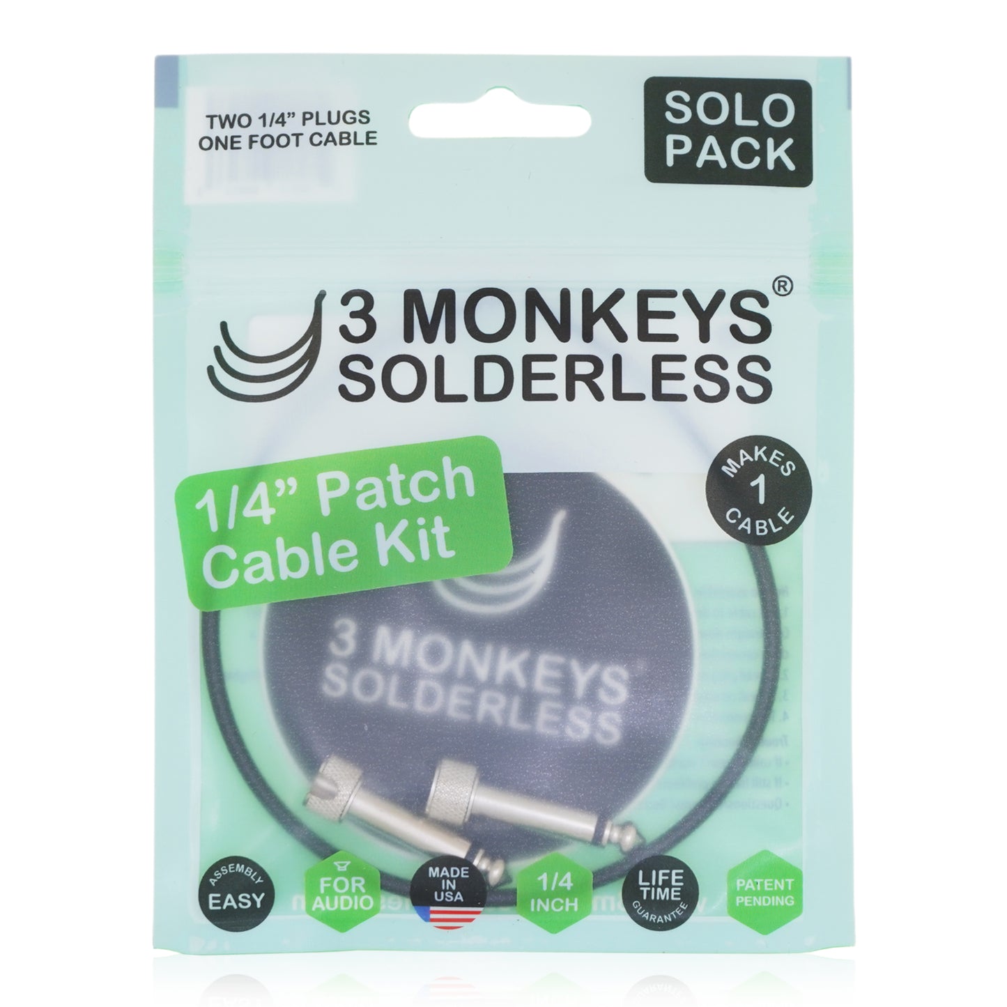 3 Monkeys Solderless/1/4" AUDIO SOLO PACK