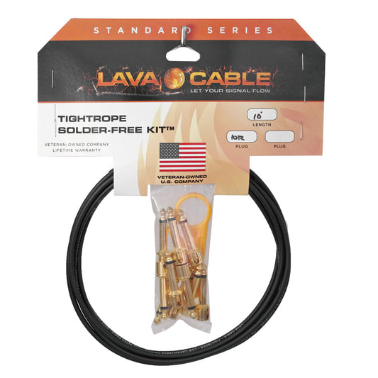 Lava Cable/TightRope Solder Free Kit (ブラック / ゴールド L字型プラグ×10)