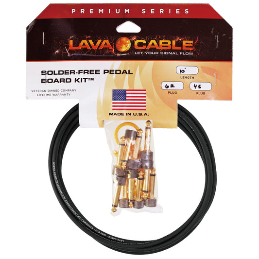 Lava Cable/Soldered Mini Plug Kit (ブラック / ゴールドL字プラグ×6＋ストレートプラグ×4)